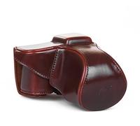 Custodia in pelle per Sony NEX 5 NEX-5 NEX-5 N 5 marrone scuro 18 - 55 mm