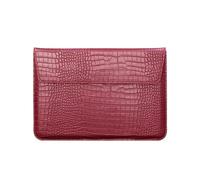 Custodia in pelle PU Busta Laptop Bag Fodera per Computer Custodia per Ultra-sottile Laptop Sleeve 11/12/13/15/13.3/15.4 pollice Notebook Bag, Coccodrillo rosso vino, 11.6 inch