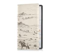 Custodia in pelle PU per assicurazione e carta d'identità per uomo e donna, accessori per camion per carta d'identità, patente di guida, chiavi di contatto carte di informazioni di contatto paesaggio