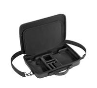 Custodia in pelle PU per Insta360 X5, borsa da viaggio con scomparti per pacchetto base e accessori per ricarica rapida della batteria, compatibile con treppiede pieghevole per selfie da 114 cm, nero