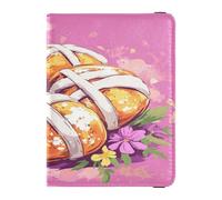 Custodia in pelle PU per passaporto e tessere, leggera, per donne e uomini, carino, passaporto, viaggio, buona Pasqua, panini incrociati, Happy Easter Hot Cross Buns, 1 size, Casual