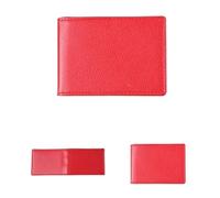 Custodia in pelle sintetica per documenti di guida dell'auto, carta d'identità aziendale, certificati, portafoglio e porta carte di credito, Rosso, Taglia unica
