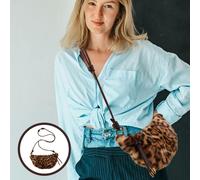 Custodia in Peluche Con Stampa Leopardata Borsa Pelosa Alla Moda Tracolla