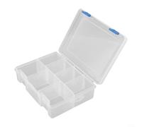 Custodia in plastica con scomparti regolabili per viti, gioielli, trucchi, pillole, perline, chiodi e smistamento hardware (7 griglie)
