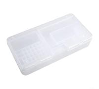 Custodia in plastica trasparente, perfetta per organizzare cancelleria e piccoli oggetti in modo efficiente (18,5 x 9,5 x 3,7 cm)