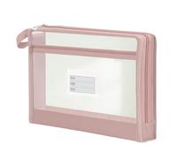 Custodia in rete con cerniera - Borsa per documenti trasparente di grande capacità, doppio strato portatile trasparente A4 | Borse organizzative in rete con cerniera | per documenti di cancelleria