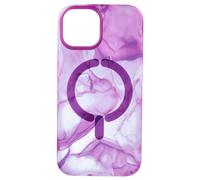 Custodia in silicone ad acquerello per iPhone 15 Pro Max, trasparente, compatibile con Magsafe, flessibile, ultra sottile e resistente, design esclusivo, protezione contro le cadute, (Malva)