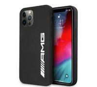 Custodia in silicone AMG con logo grande per iPhone 12 Pro Max, colore nero.