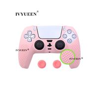 Custodia in silicone antiscivolo rosa ciliegia per controller PS5 DualSense PlayStation 5, versione aggiornata