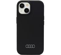 Audi AU-LSRIP15M-Q3/D1-BK - Custodia rigida in silicone per iPhone 15 Plus 6,7", colore: Nero