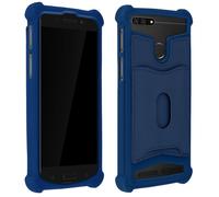 Custodia in silicone Avizar con portafoglio blu per smartphone da 4,7" a 5"
