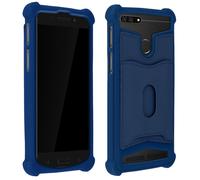 Cover smartphone 5,3" a 5,5" Cover Universale Silicone Porta-carte - Blu