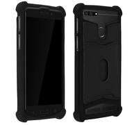 Custodia in silicone Avizar con portafoglio nero per smartphone da 5,3" a 5,5"