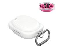 Custodia in silicone compatibile con Nothing Ear (3a), custodia protettiva antiurto impermeabile con moschettone per il trasporto quotidiano e l'uso all'aperto, bianca