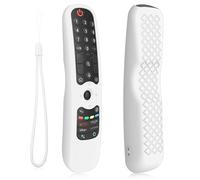 Custodia in Silicone Compatibile con Telecomando LG AN-MR21GA AN-MR21GC MR22GA MR22GN MR23GA MR24GA, Guscio Protettiva Remote Control per LG, Cover Telecomando per LG Magic 2021/2022/2023/2024 Bianco