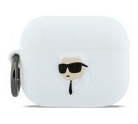 Custodia in silicone con testa di Karl Lagerfeld in 3D per AirPods Pro 3, colore
