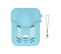 Custodia in silicone + copriobiettivo per DJI Osmo 360, custodia protettiva morbida con apertura laterale della batteria, accessori per action camera a tutto tondo (blu)