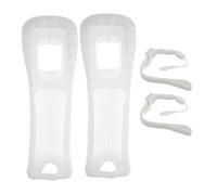 Custodia in silicone e cinturino da polso per telecomando Wii, custodia protettiva in pelle con cinturino da polso, 2 pezzi, facile da installare, antiscivolo, resistente allusura e durevole