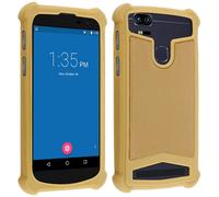 Custodia in silicone effetto pelle dorata Avizar per smartphone da 4,7" a 5,3"
