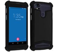 Custodia in silicone effetto pelle nera Avizar per smartphone da 4,3" a 5".