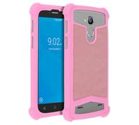 Custodia in silicone effetto pelle rosa Avizar per smartphone da 5" a 5,3"