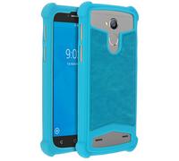 Custodia in silicone effetto pelle turchese Avizar per smartphone da 5" a 5,3"