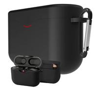 Custodia in silicone Geekria Compatibile con auricolari true wireless Sony WF-1000XM3, custodia protettiva con gancio portachiavi, accesso alla porta di ricarica, nero