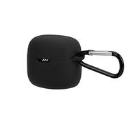 Custodia in silicone Geekria compatibile con custodia di ricarica JBL Tune Flex True Wireless, sleeve protettiva con moschettone e accesso alla porta di ricarica, nero