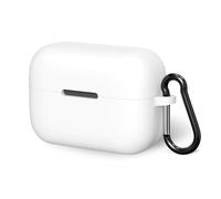 Custodia in silicone Geekria compatibile con custodia di ricarica Soundcore by Anker AeroClip, protezione per auricolari con gancio portachiavi, accesso alla porta di ricarica, bianca