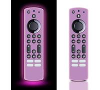 Custodia in silicone Glow in The Dark per Fire Stick TV 4K Max/Toshiba/Insignia/Pioneer/Omni(QLED) (rosa acceso) - 【2 confezioni】