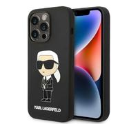 Custodia in silicone Ikonik nera Karl Lagerfeld per iPhone 14 Pro