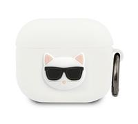 Custodia in silicone Karl Lagerfeld Choupette per AirPods 3, bianca