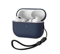 Custodia in silicone liquido per AirPods Pro 2, custodia protettiva rigida ibrida a triplo strato, antiurto, compatibile con AirPods Pro di seconda generazione (blu notte)