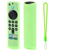 Custodia in silicone luminosa per telecomando Fire TV 4K di terza generazione 2021 - Cover protettiva antiurto con cinturino da polso Manica facile da impugnare (verde luminoso)