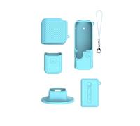 Custodia in silicone morbida per DJI OSMO Pocket 4 Coperchio di protezione con base e cinturino da polso Anti-graffio e anti-caduta Protezione completa Custodia manica (Blue)
