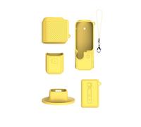 Custodia in silicone morbida per DJI OSMO Pocket 4 Coperchio di protezione con base e cinturino da polso Anti-graffio e anti-caduta Protezione completa Custodia manica (Yellow)