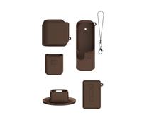 Custodia in silicone morbida per DJI OSMO Pocket 4 Coperchio di protezione con base e cinturino da polso Anti-graffio e anti-caduta Protezione completa Custodia manica (Brown)