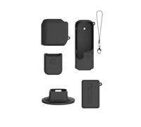 Custodia in silicone morbida per DJI OSMO Pocket 4 Coperchio di protezione con base e cinturino da polso Anti-graffio e anti-caduta Protezione completa Custodia manica (Black)