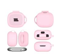 Custodia in silicone morbido per JBL Live Pro 2 cuffie, copertura protettiva a prova di caduta e di polvere con gancio, Custodia cuffie per JBL Live Pro 2 Accessori (Rosa)