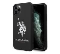 FRenchCase - Cover US Polo Assn Silicone Liquido Nero per Apple Iphone 11 Pro Max