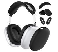 Custodia in Silicone per AirPods Max Cuffie di MMOBIEL - Custodia in Silicone per Cuscinetti Auricolari, Copri i Padiglioni Auricolari, Copri Fascia - Protezione Morbido Antigraffio - Nero