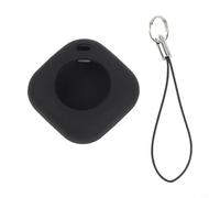 Custodia in silicone per Airtag con passante per cordino che combina design leggero con protezione e portabilità efficaci (nero + anello per corda)