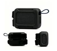Custodia in silicone per altoparlante portatile JBL GO 5, custodia da viaggio custodia protettiva per altoparlante con moschettone e cinturino fisso rimovibile per bici da golf cart (nero)