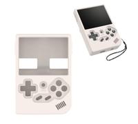 Custodia in Silicone per ANBERNIC RG35XX Plus/RG35XX, Custodia Protettiva per Console di Gioco, Manica in Pelle di Colore Solido Resistente ai Graffi con Cordoncino (Bianco)