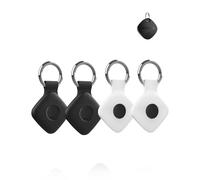 Custodia in silicone per ATUVOS Tracker Finder, antiurto, compatibile con il segnale e facile da rimuovere, design durevole, ecologico e anti-smarrimento, confezione da 4, colore: bianco, nero