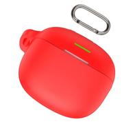 Custodia in silicone per auricolari, colore: rosso | Per MeloBuds N65, guscio protettivo completo, anello laterale, uso quotidiano degli accessori per il trasporto