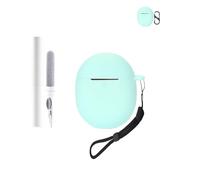 Custodia in silicone per auricolari Google Pixel Buds 2a, resistente agli urti, impermeabile, morbida e durevole, con cordino, portachiavi e strumento di pulizia, verde brillante