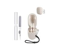 Custodia in silicone per auricolari Panasonic RB-F10DE-C, antiurto, impermeabile, sottile e morbida, con cordino, portachiavi e kit di pulizia, colore bianco sporco