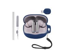 Custodia in silicone per auricolari QCY MeloBuds N50, resistente ed ecologico, cover per cuffie Bluetooth con fori precisi e compatibilità di ricarica, antiurto, piacevole al tatto, blu