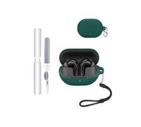 Custodia in silicone per auricolari SoundPEATS Air5 Pro Plus, resistente agli urti, impermeabile, morbida e durevole, con cordino, portachiavi e strumento di pulizia, verde